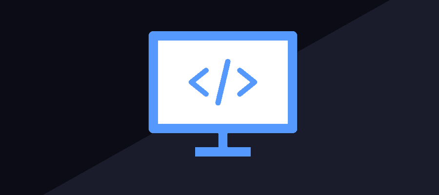 image of computer with code sign